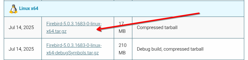 Download do Firebird (página oficial)