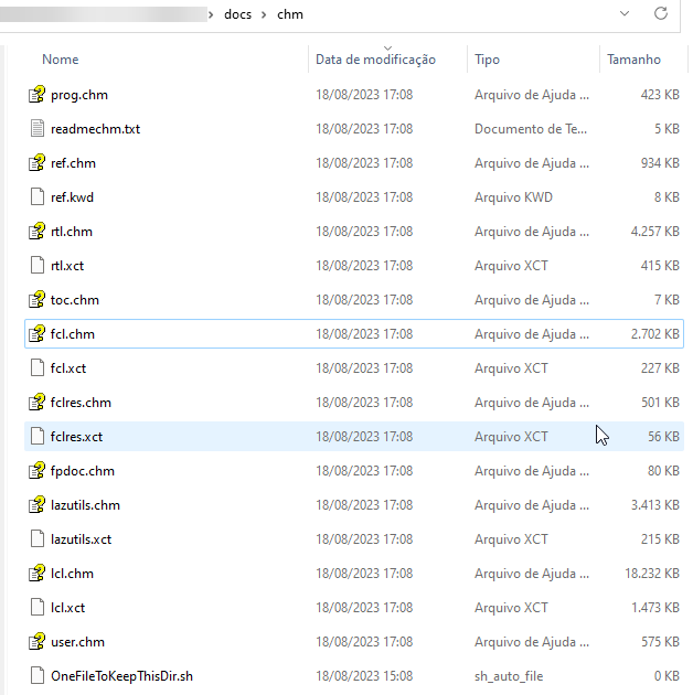 Arquivos CHM descompactados na pasta docs/chm