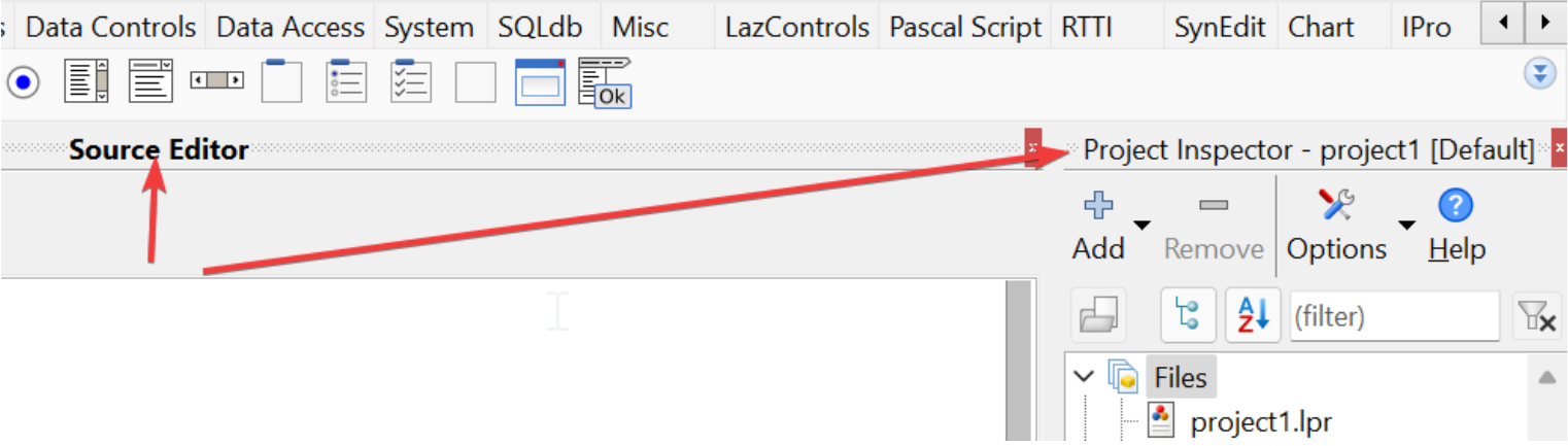 Exemplo de cabeçalhos na IDE
