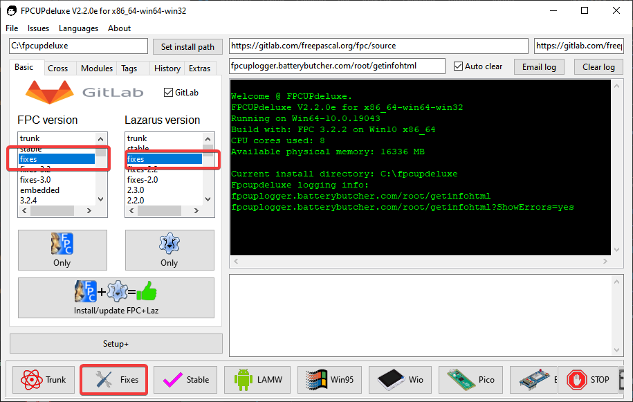 Configuração de Versões