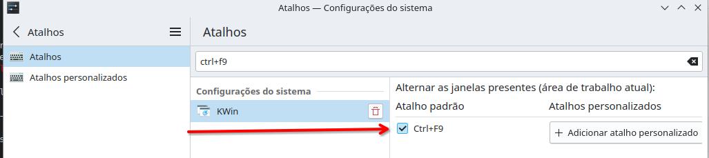 Desligando o atalho do Ctrl+F9