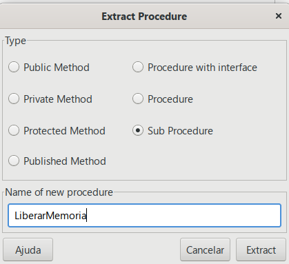 Extraindo Sub Procedure
