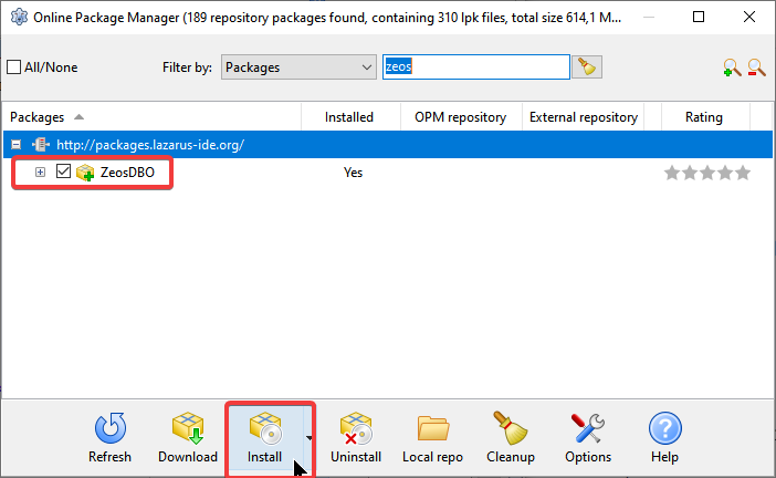 Instalação pelo Online Package Manager (OPM)