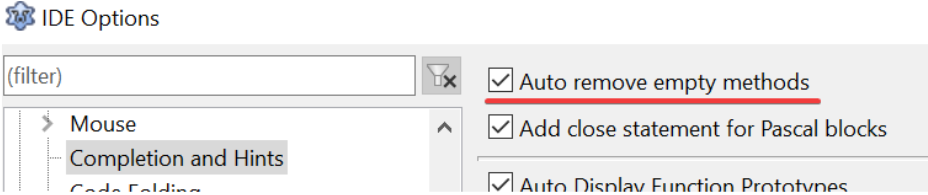 REMOVER MÉTODOS VAZIOS