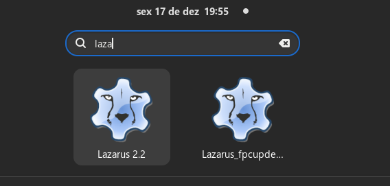 Icone do Lazarus no ambiente GNOME