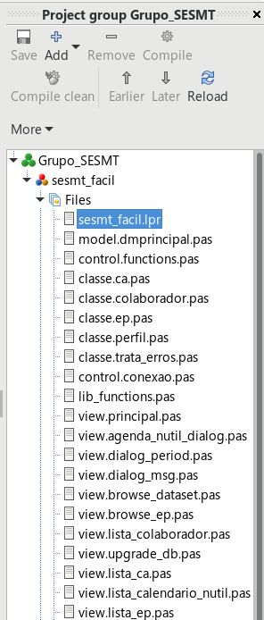 Lista de arquivos do projeto